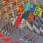 Medieval staircases with carpet designs for castle interiorsPreview