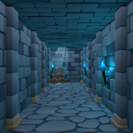 Medieval stone corridor environment with torches and wallsPreview