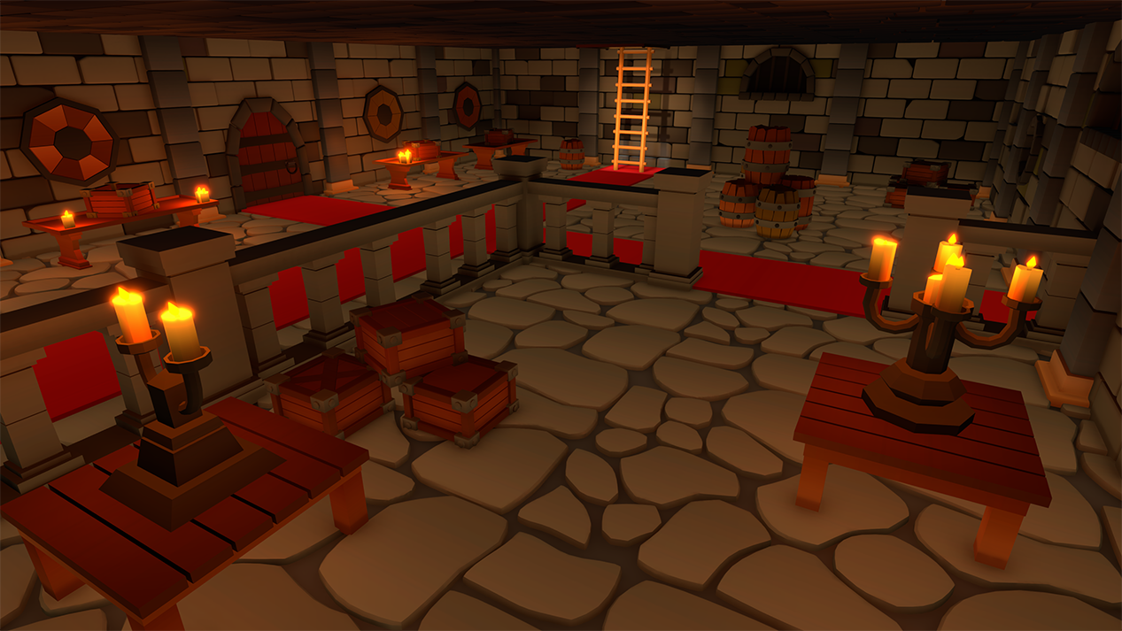 Medieval castle armory environment